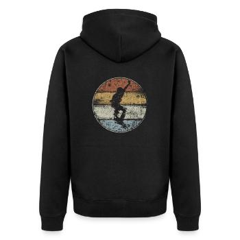 Skateboard patineur vintage - Veste à capuche bio Premium Unisexe - noir - Dos - Nico (187cm)