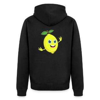 lemon - Unisex Premium Organic Zip Hoodie - black - Back - Nico (187cm)