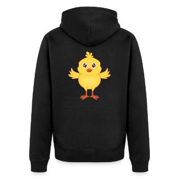 chick - Unisex Premium Organic Zip Hoodie - black - Back - Nico (187cm)