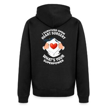 Super-force bypass chirurgie cardio-chirurgicale cardiaque - Veste à capuche bio Premium Unisexe - noir - Dos - Nico (187cm)