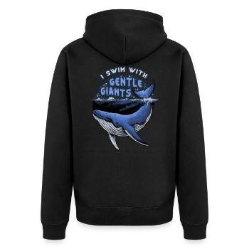 Baleine Natation Cadeau de plongée pour plongeurs Scuba - Veste à capuche bio Premium Unisexe - noir - Dos - Nico (187cm)
