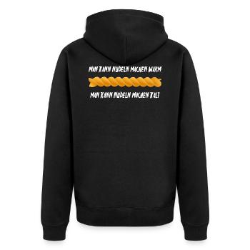 Die Nudel - Unisex Premium Bio Zip Hoodie - Schwarz - Hinten - Nico (187cm)