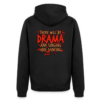 Musical: Drama, Gesang und Tanz - Unisex Premium Bio Zip Hoodie - Schwarz - Hinten - Nico (187cm)