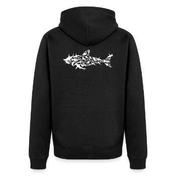 Shark shark - Unisex Premium Organic Zip Hoodie - black - Back - Nico (187cm)
