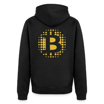 Bitcoin - Acheter Bitcoin - Veste à capuche bio Premium Unisexe - noir - Dos - Nico (187cm)
