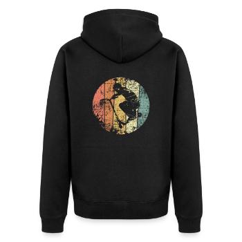 City Roller Stunt Scooter vintage - Unisex Premium Bio Zip Hoodie - Schwarz - Hinten - Nico (187cm)