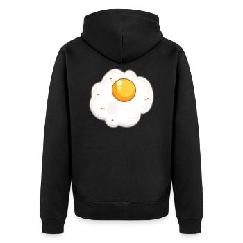 Fried - Unisex Premium Organic Zip Hoodie - black - Back - Nico (187cm)