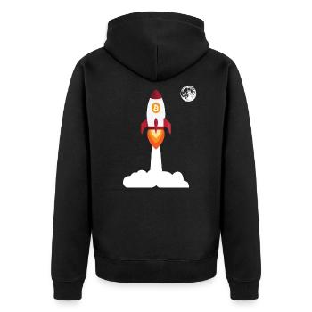 Bitcoin fusée Lune - crypto-monnaie Bitcoins - Veste à capuche bio Premium Unisexe - noir - Dos - Nico (187cm)