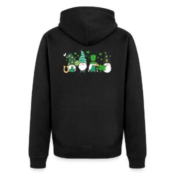 St Patrick’s Jour nains lutins lutins - Veste à capuche bio Premium Unisexe - noir - Dos - Nico (187cm)