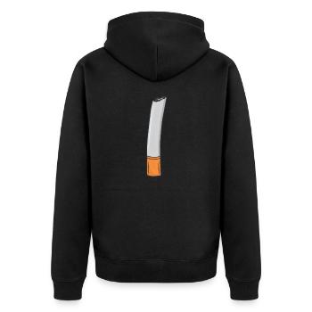 Zigarette - Unisex Premium Bio Zip Hoodie - Schwarz - Hinten - Nico (187cm)