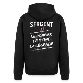 Pompier Sergent Sapeur Pompier - Veste à capuche bio Premium Unisexe - noir - Dos - Nico (187cm)