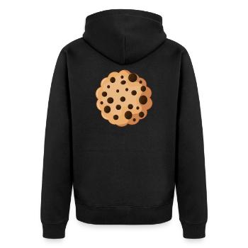 Keks Cookie - Unisex Premium Bio Zip Hoodie - Schwarz - Hinten - Nico (187cm)