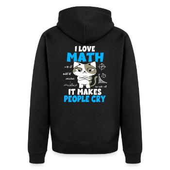 Mathematics Students Math Teacher Cats Gift - Unisex Premium Organic Zip Hoodie - black - Back - Nico (187cm)