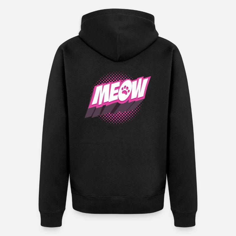 Chat Miau - Veste à capuche bio Premium Unisexe - noir