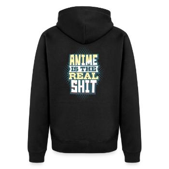 Anime - Unisex Premium Organic Zip Hoodie - black - Back - Nico (187cm)