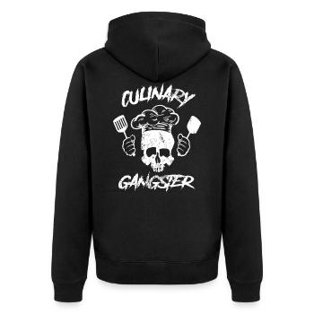 Culinary Gangster Skull - Chef BBQ Chef - Unisex Premium Organic Zip Hoodie - black - Back - Nico (187cm)