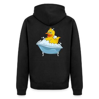 Bathing duck in a bathtub - Unisex Premium Organic Zip Hoodie - black - Back - Nico (187cm)