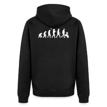 Évolution des jardiniers | Schreberg jardin amis - Veste à capuche bio Premium Unisexe - noir - Dos - Nico (187cm)