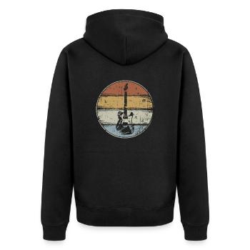 Electric guitar rock guitarist vintage - Unisex Premium Organic Zip Hoodie - black - Back - Nico (187cm)