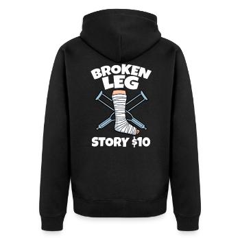 Broken Leg Story $10 - Veste à capuche bio Premium Unisexe - noir - Dos - Nico (187cm)