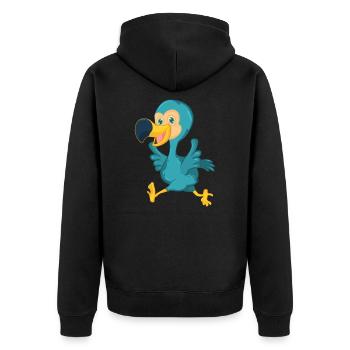 Dodo Vogel - Unisex Premium Bio Zip Hoodie - Schwarz - Hinten - Nico (187cm)