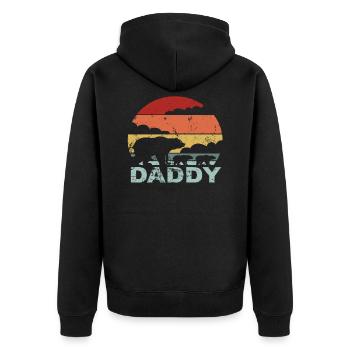 Daddy Bear Kindsvater Zwillinge Vatertag Geschenk - Unisex Premium Bio Zip Hoodie - Schwarz - Hinten - Nico (187cm)