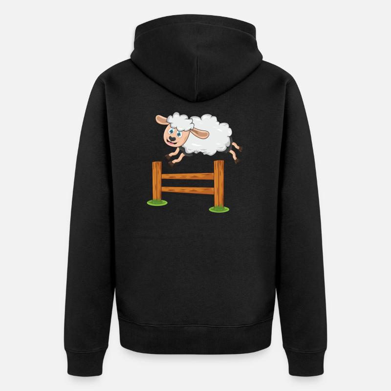 Schaf - Unisex Premium Bio Zip Hoodie - Schwarz