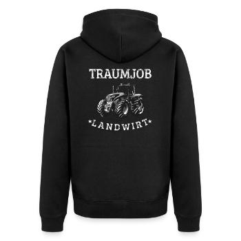 Landwirt Traumjob Landwirt - Unisex Premium Bio Zip Hoodie - Schwarz - Hinten - Nico (187cm)