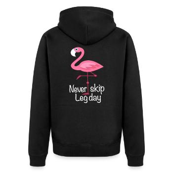 Fitness Flamingo Leg Day Sort Gym musculation - Veste à capuche bio Premium Unisexe - noir - Dos - Nico (187cm)