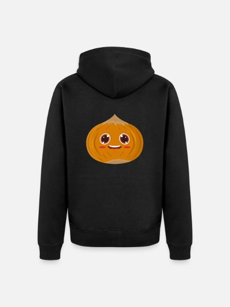 hazelnut - Unisex Premium Organic Zip Hoodie - black