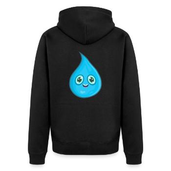 Wassertropfen Wasser - Unisex Premium Bio Zip Hoodie - Schwarz - Hinten - Nico (187cm)