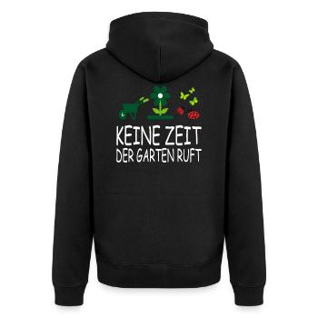 No Time The Garden Calls - Gardener Gift - Unisex Premium Organic Zip Hoodie - black - Back - Nico (187cm)