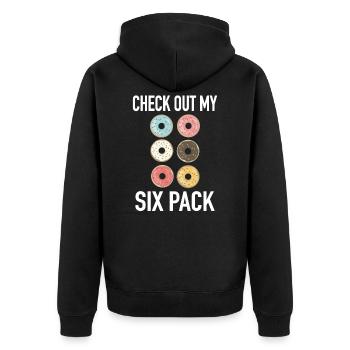 Check Out My Six Pack - Fitness Beit 6-Pack - Veste à capuche bio Premium Unisexe - noir - Dos - Nico (187cm)