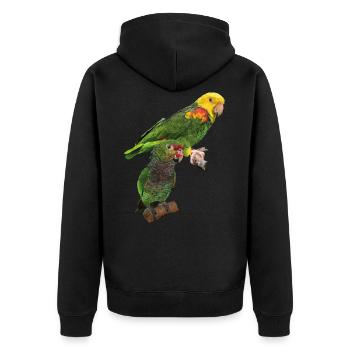 Parrots - Unisex Premium Organic Zip Hoodie - black - Back - Nico (187cm)