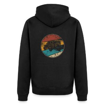 Offroad OFF-road suv retro - Unisex Premium Organic Zip Hoodie - black - Back - Nico (187cm)