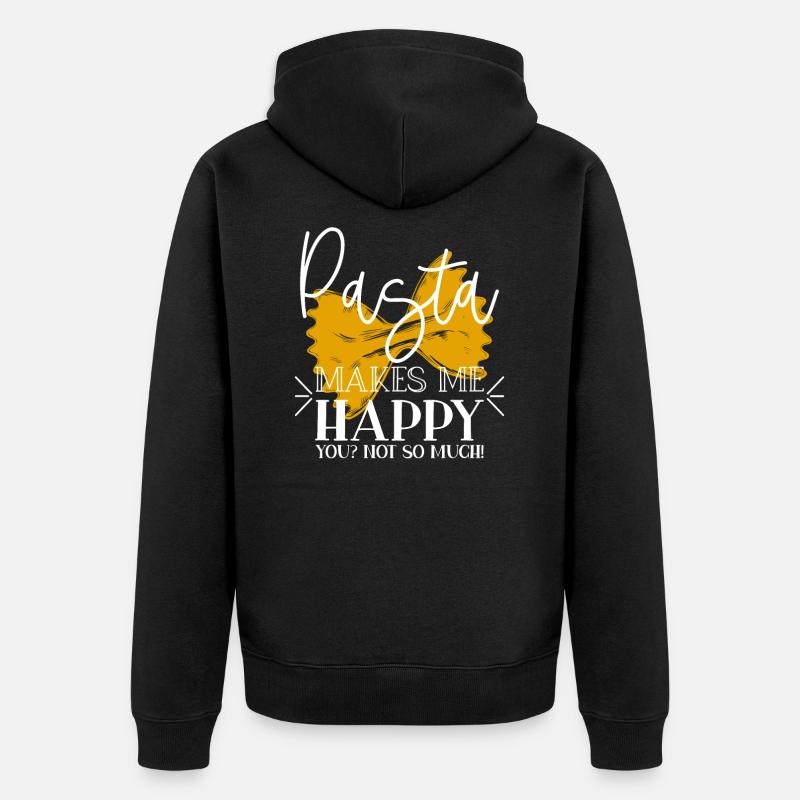 Pasta Nudeln - Unisex Premium Bio Zip Hoodie - Schwarz