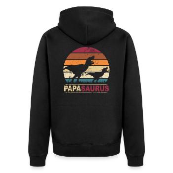 Papa Saurus Dinosaures Familles Dino Papasaurus - Veste à capuche bio Premium Unisexe - noir - Dos - Nico (187cm)