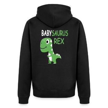 BabySaurus Rex - Baby Saurus - Baby Dinosaurier - Unisex Premium Bio Zip Hoodie - Schwarz - Hinten - Nico (187cm)
