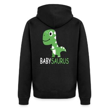 BébéSaure - Bébé Saurus - Bébé dinosaure - Veste à capuche bio Premium Unisexe - noir - Dos - Nico (187cm)