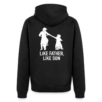 Motocross Like Father, Like Son Dirt Bike Moto - Veste à capuche bio Premium Unisexe - noir - Dos - Nico (187cm)
