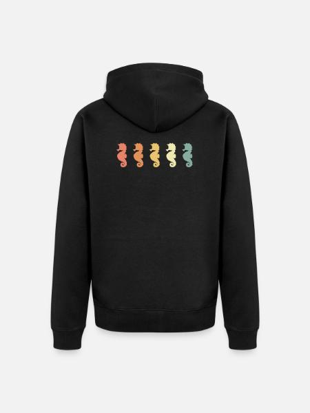 Seepferdchen - Unisex Premium Bio Zip Hoodie - Schwarz