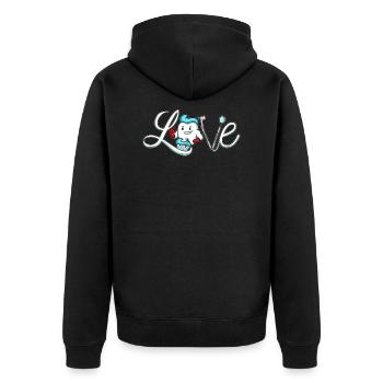 Assistante dentaire - Veste à capuche bio Premium Unisexe - noir - Dos - Nico (187cm)