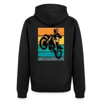 Supercross Offroad Enduro Motocross cadeau - Veste à capuche bio Premium Unisexe - noir - Dos - Nico (187cm)