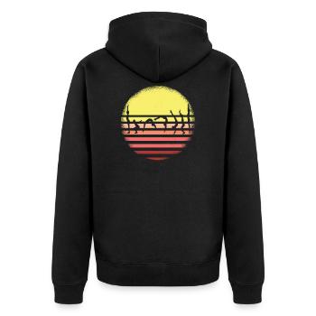 Turnen Gymnastik Vintage Design - Unisex Premium Bio Zip Hoodie - Schwarz - Hinten - Nico (187cm)