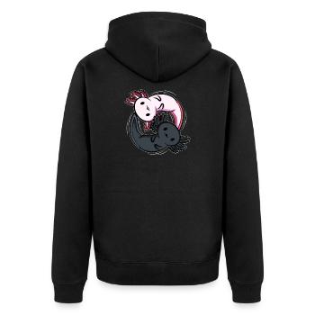 Axolotls Ying Yang Meditation Yoga Axolotl - Veste à capuche bio Premium Unisexe - noir - Dos - Nico (187cm)
