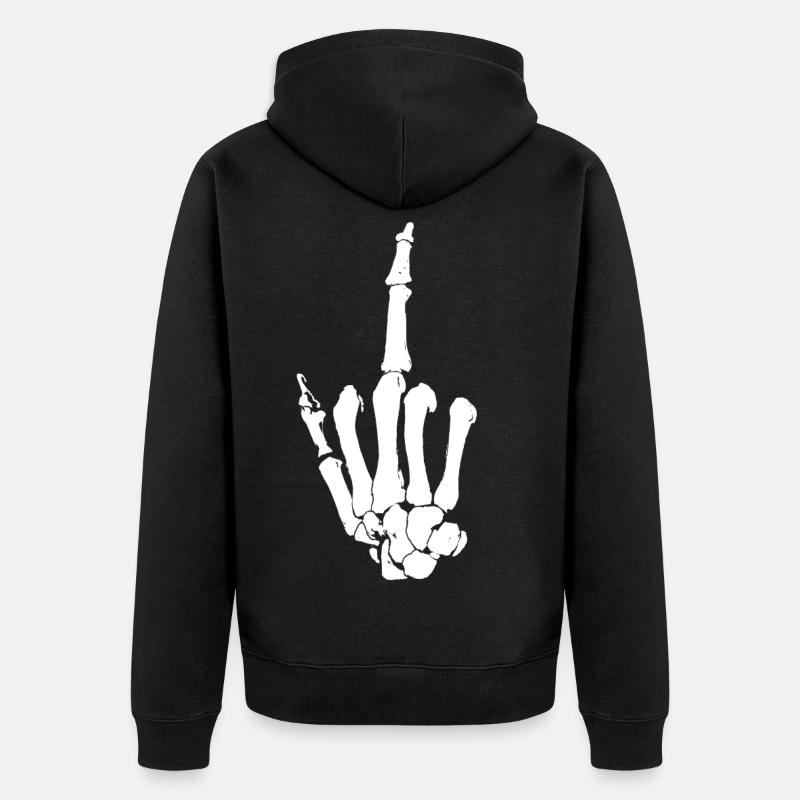 Doigts du milieu - Veste à capuche bio Premium Unisexe - noir