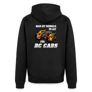 Modellauto Design RC Auto für Modellbau - Unisex Premium Bio Zip Hoodie - Schwarz - Hinten - Nico (187cm)