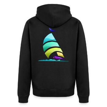 Sailing yacht - Unisex Premium Organic Zip Hoodie - black - Back - Nico (187cm)