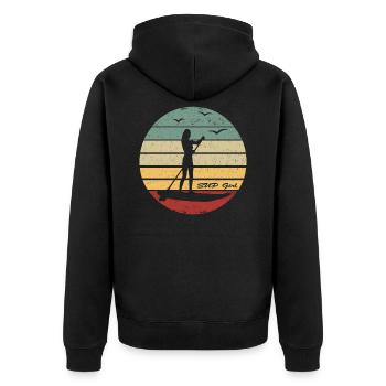 Stand Up Paddleboarding - SUP Girl Sunset - Veste à capuche bio Premium Unisexe - noir - Dos - Nico (187cm)