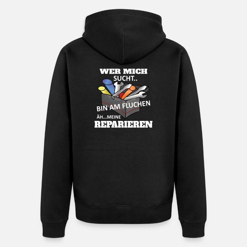 Lustiges Heimwerker Handwerker Design - Unisex Premium Bio Zip Hoodie - Schwarz